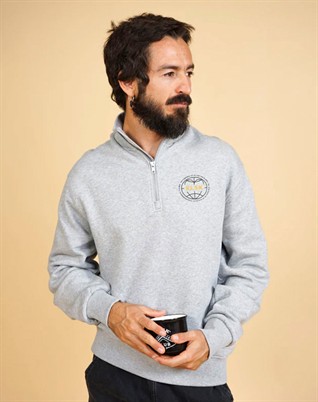 Statement Globe CH Men's Halfzip - Grey Melange